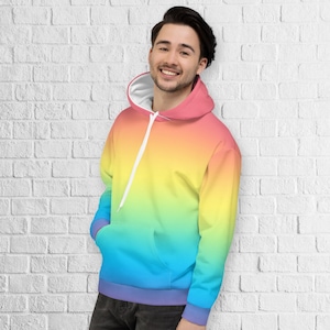 Pastel Rainbow Ombre Hoodie Sweatshirt