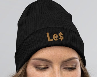 Lesbisk mössa - Le Dollar Beanie - Minimalistisk Gay Pride-hatt - Meme-ordvits - Återvunnet ekomaterial