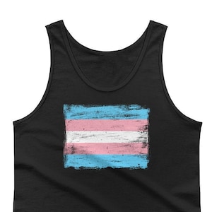 Transgender Pride Flag Tank Top Vintage Painted Style