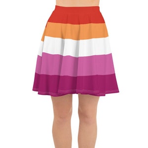 Lesbische Pride Flag Skater Rok - 5 Stripe Sunset