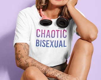 Chaotic Bisexual Pride Flag T-Shirt - Bi Pride Ombre Gradient