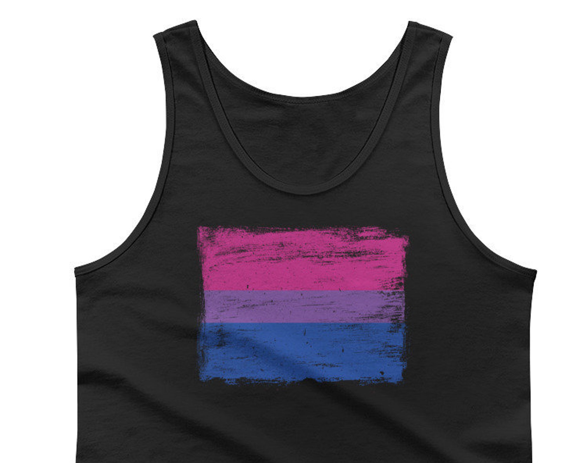 Bisexual Pride Flag Tank Top - Vintage Distressed Painted Flag