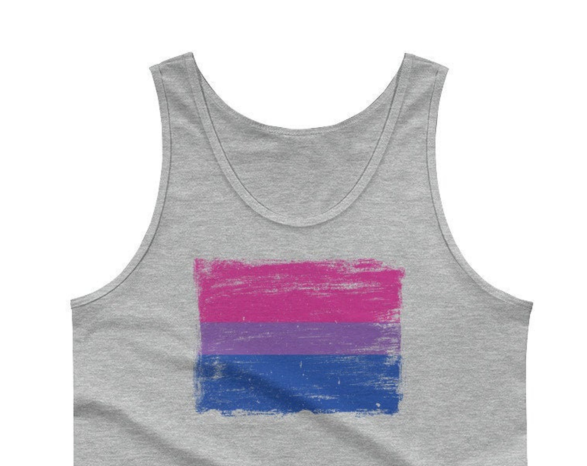 Bisexual Pride Flag Tank Top - Vintage Distressed Painted Flag