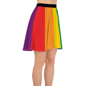 Gay Pride Rainbow Skater Skirt - Vertical Stripes