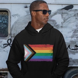 Rainbow flag hoodie on sale