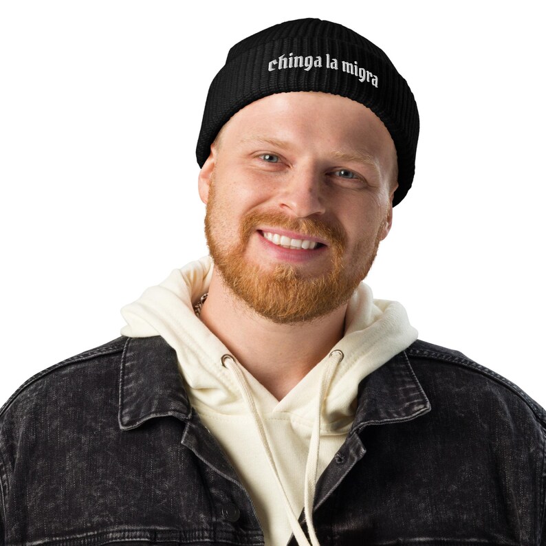Chinga La Migra Ribbed Beanie for Radical Left Scum