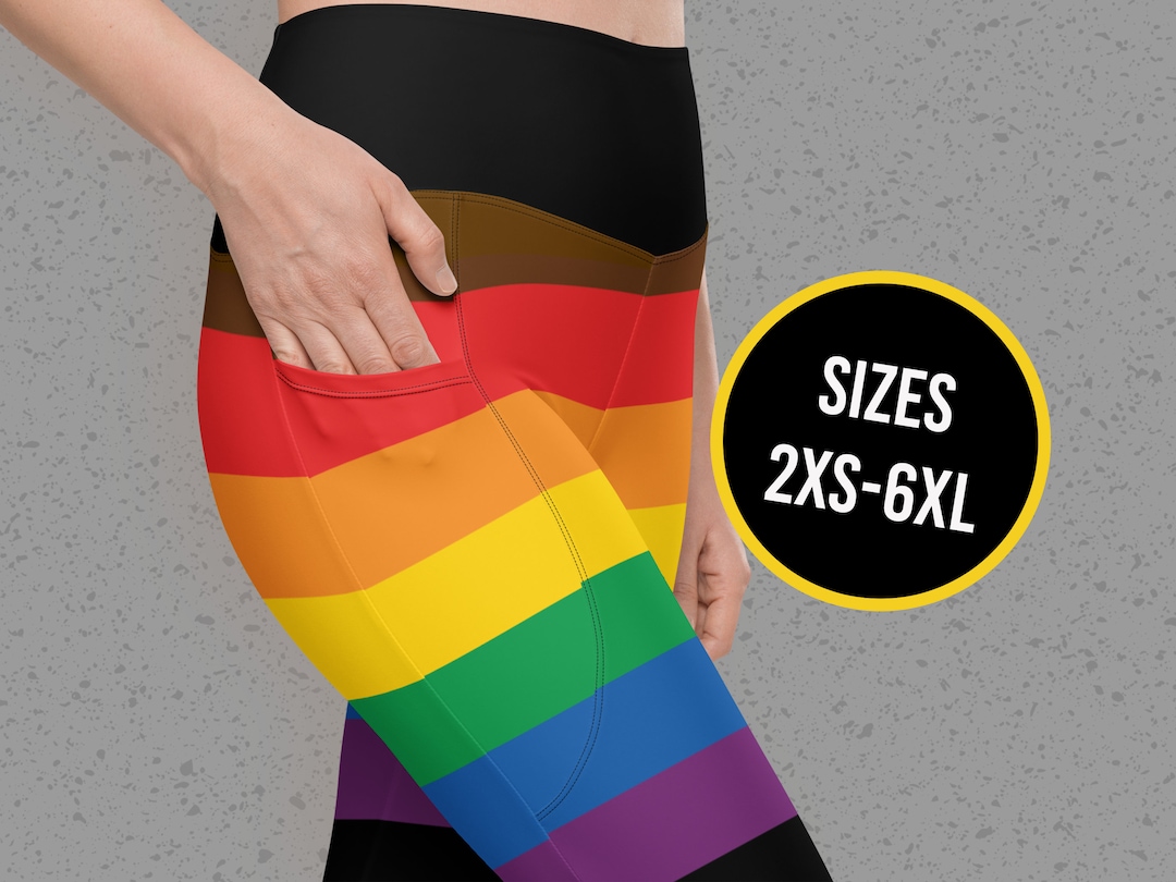 Buy Gay Pride Rainbow Leggings With Pockets Inclusive Philadelphia Pride  Flag Black Brown BIPOC Online in India