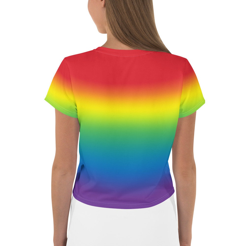 Rainbow Crop Top T-shirt - Gradient Ombre - Etsy