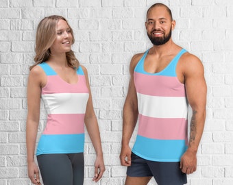Transgender Pride Vlag Tank Top - Masc en Femme Past - MTF FTM Trans Man Tran Vrouw Trans NonBinary