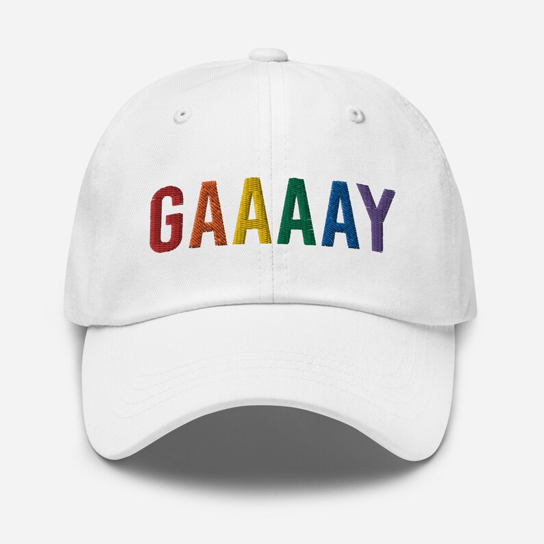 GAAAAY Baseball Hat - Rainbow - Embroidered - LGBTQ Gay Pride - Etsy