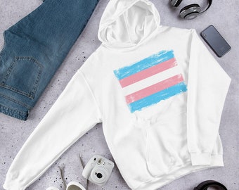 Transgender Pride Flag Hoodie Sweatshirt