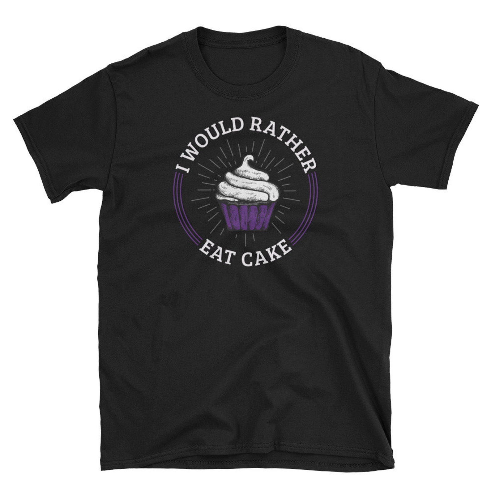 I'd Rather Eat Cake Asexual Pride Tshirt With a Purple Etsy