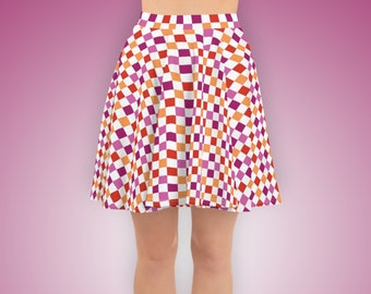 Falda skater a cuadros del orgullo lésbico