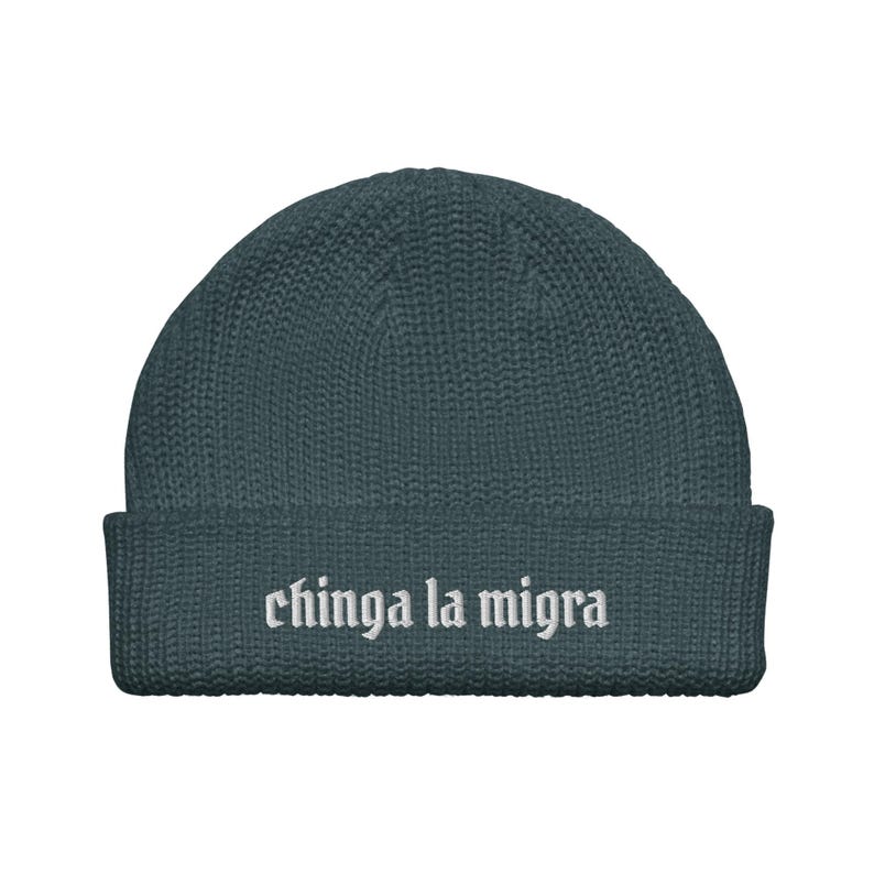 Chinga La Migra Ribbed Beanie for Radical Left Scum