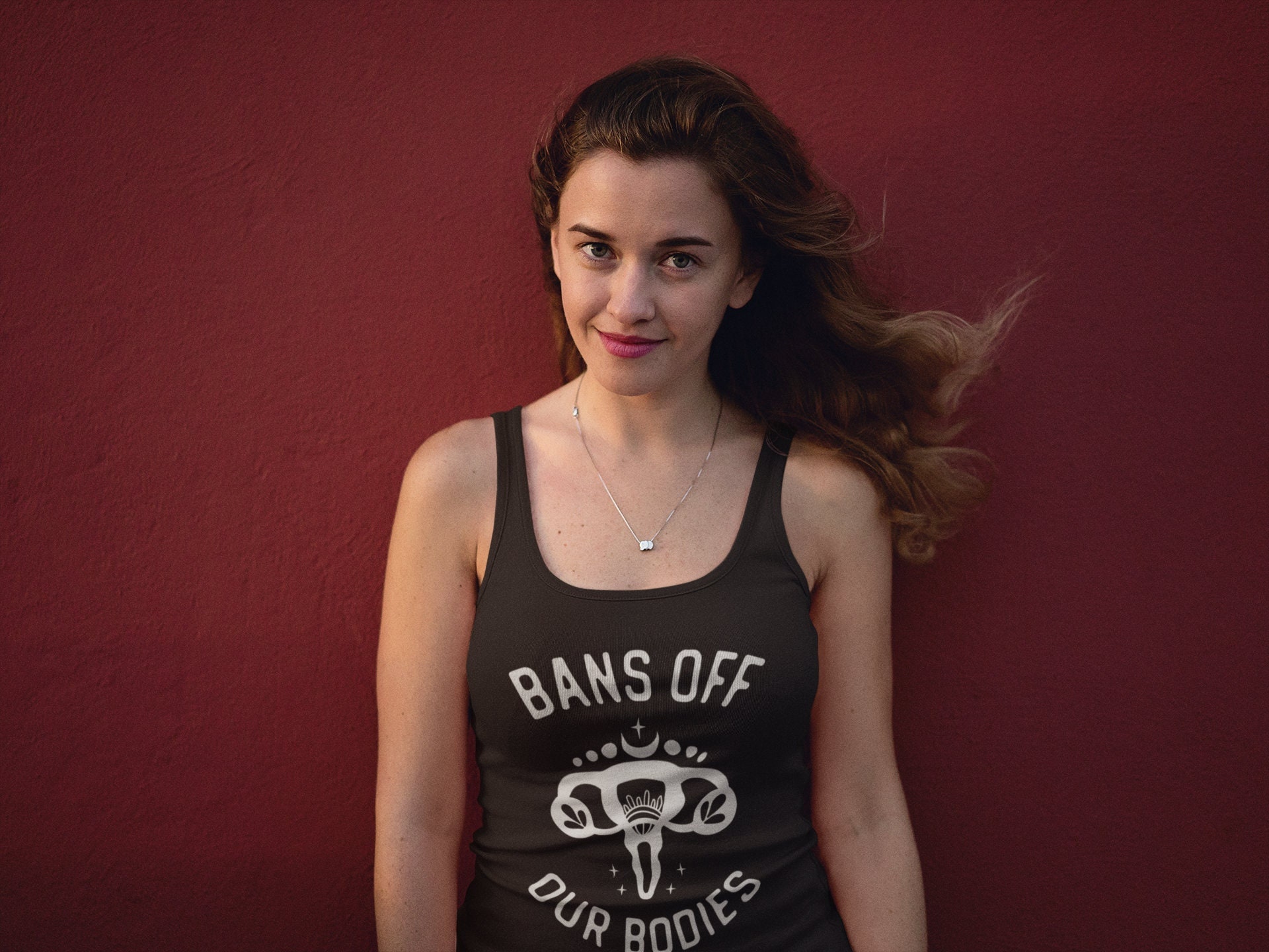 Pro-Choice Shirt - Bans Off Our Bodies - Uterus Shirt - Racerback Tank Top - Reproductive Freedom