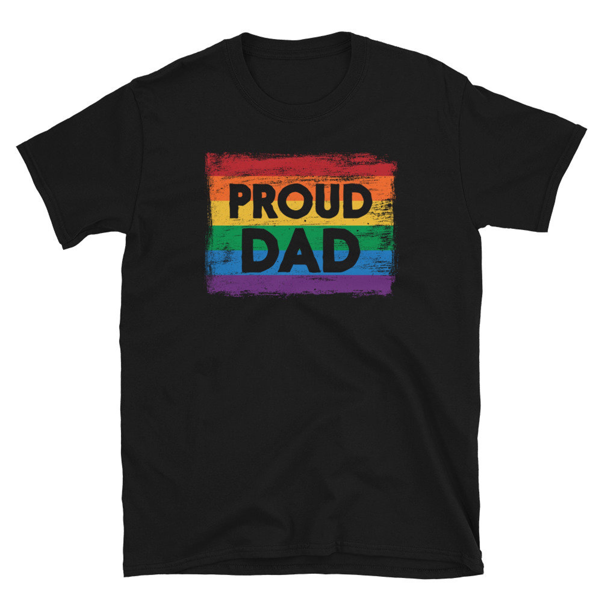 Discover PROUD DAD - Gay Pride Rainbow Flag T-Shirt