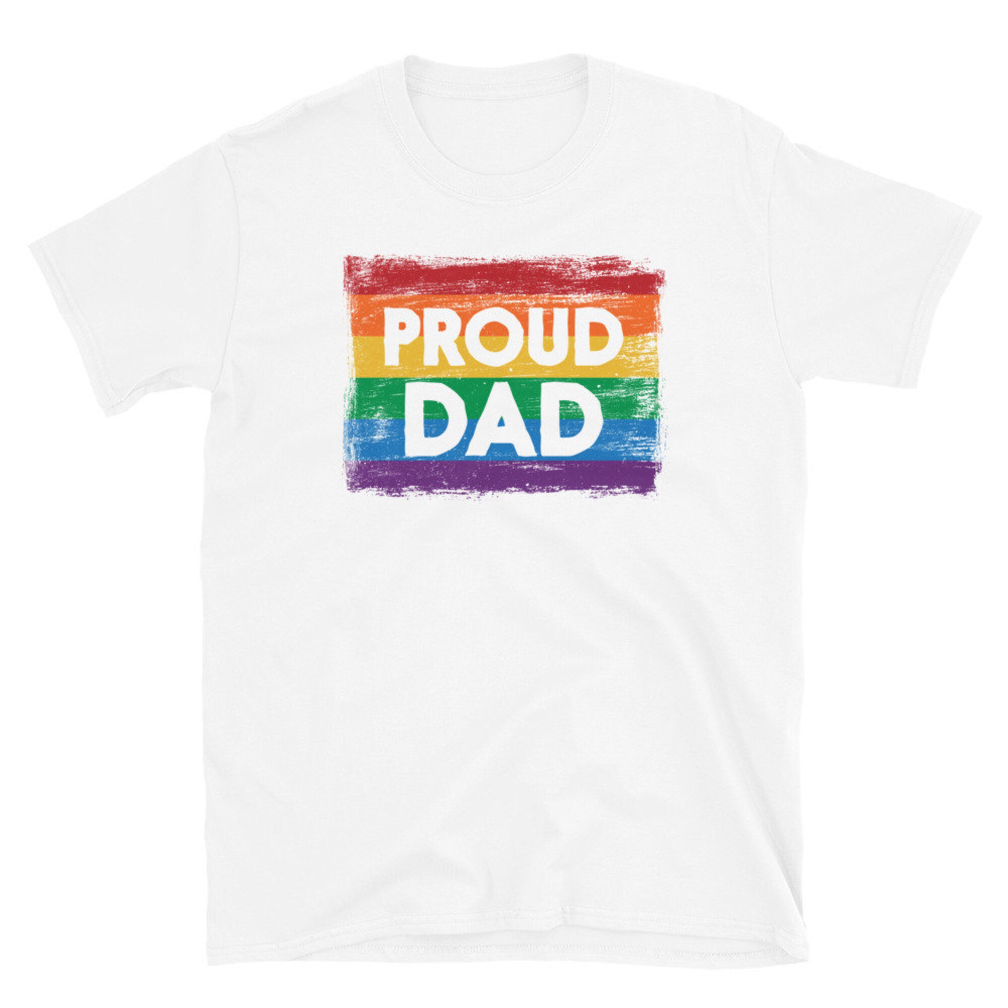 Discover PROUD DAD - Gay Pride Rainbow Flag T-Shirt
