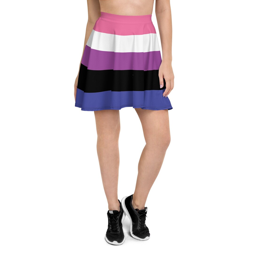 Gonna a pieghe con bandiera Gender Fluid Pride a righe Italia