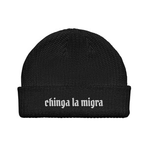 Chinga La Migra Ribbed Beanie for Radical Left Scum