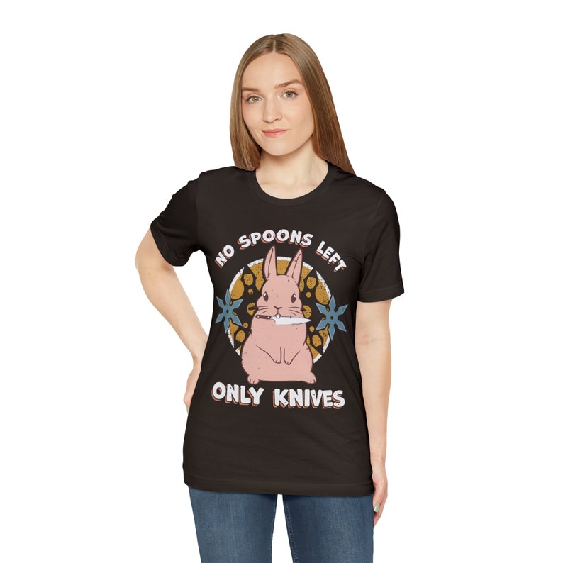 No Spoons Left Only Knives T-Shirt - Bunny with a Knife - Disability Chronic Illness Awareness MECFS Fibro POTS image 9