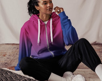 Bisexual Pride Flag Ombre Full Zip Hoodie