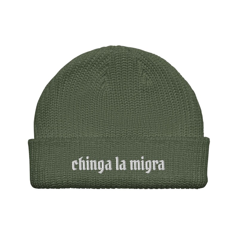 Chinga La Migra Ribbed Beanie for Radical Left Scum