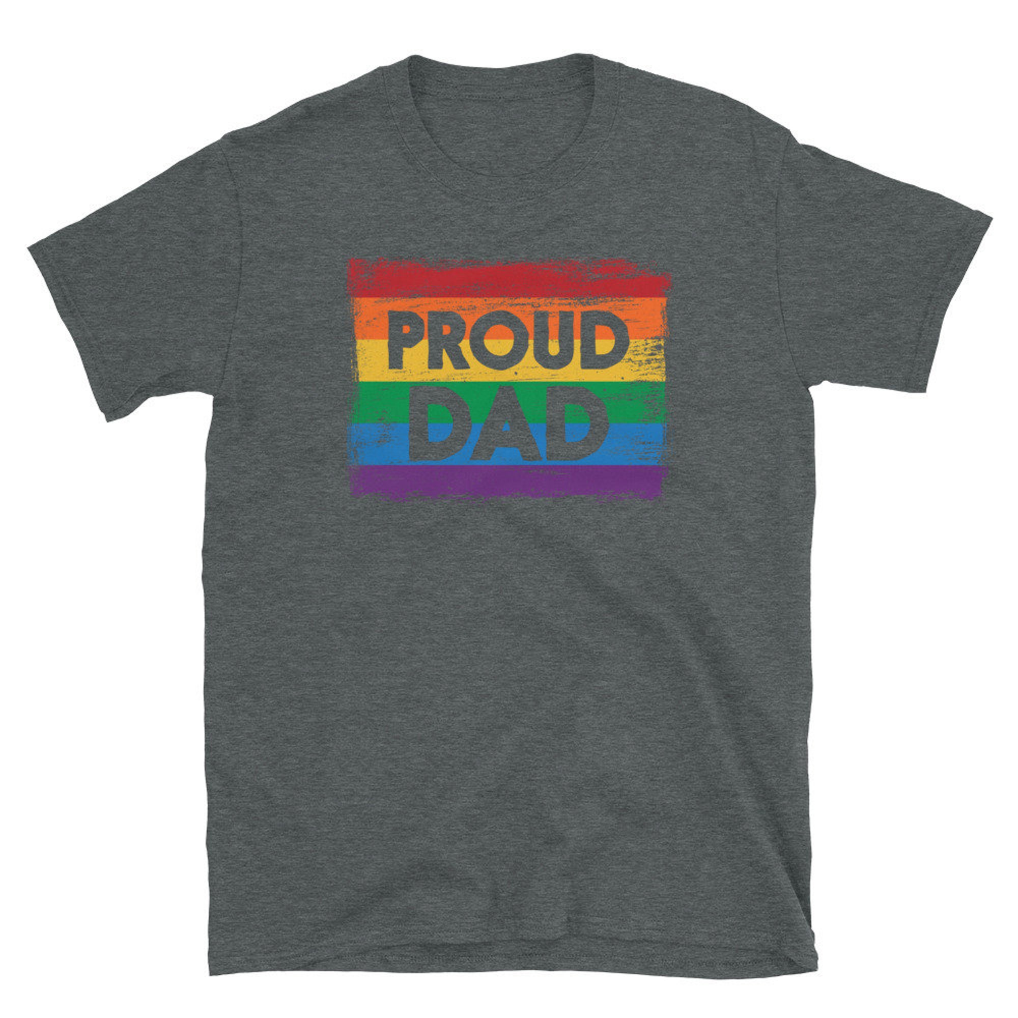 Discover PROUD DAD - Gay Pride Rainbow Flag T-Shirt