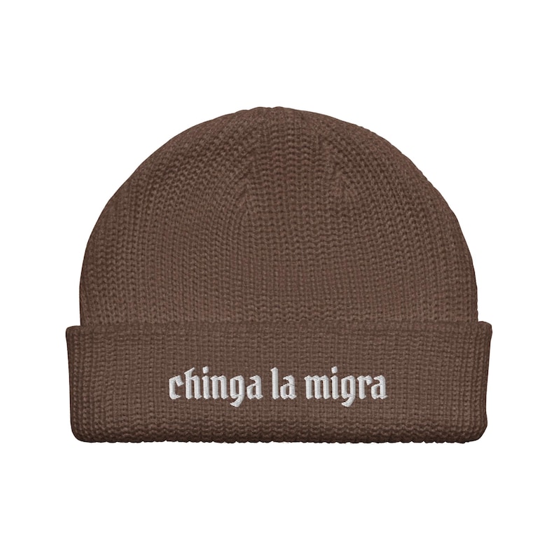 Chinga La Migra Ribbed Beanie for Radical Left Scum