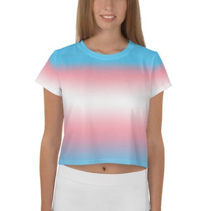 Transgender Stolz Crop Top - Ombre Gradient Fade