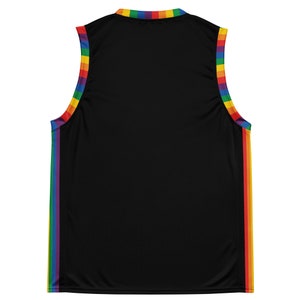 LGBTQIA Pride Flag Basketball Jersey - Inclusive Rainbow BIPOC Transgender Intersex Sleeveless Tank Top // Customize Back Print Name Number