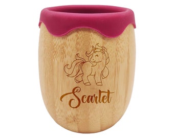 Personalized Sippy Cup, Bamboo Sippy Cup, Custom Name Engraved Baby Cup, Baby Shower Gift, First Birthday Gift, Christmas Gift, Holiday Gift