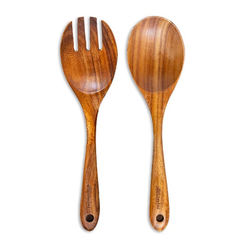 Handmade Acacia Wood Salad Server Set Housewarming Gift Etsy