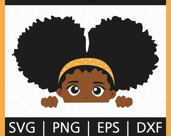 Download Barcut Peek a boo Afro girl SVG African American Girl | Etsy