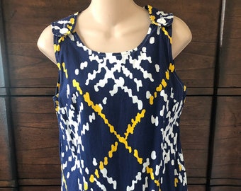 Fab vintage 1970's sailor style romper, Mod navy blue skort romper, Size 6 US Vintage Cotton Romper