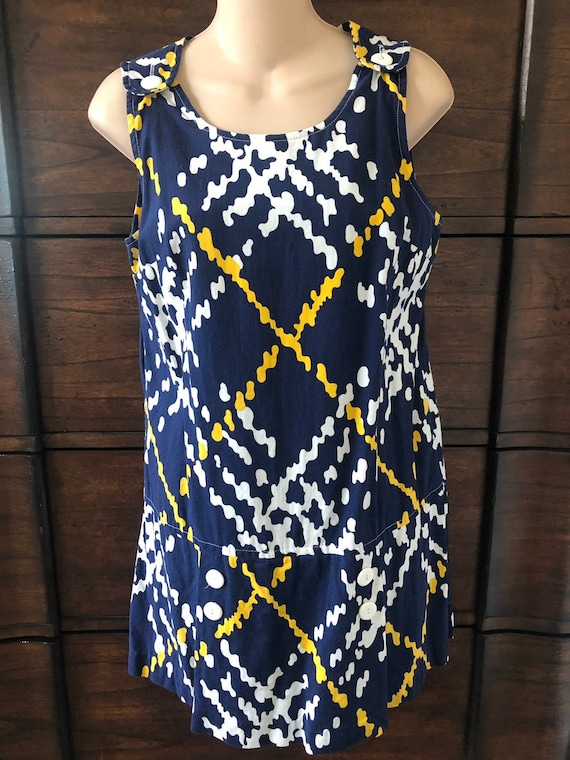 Fab vintage 1970's sailor style romper, Mod navy b