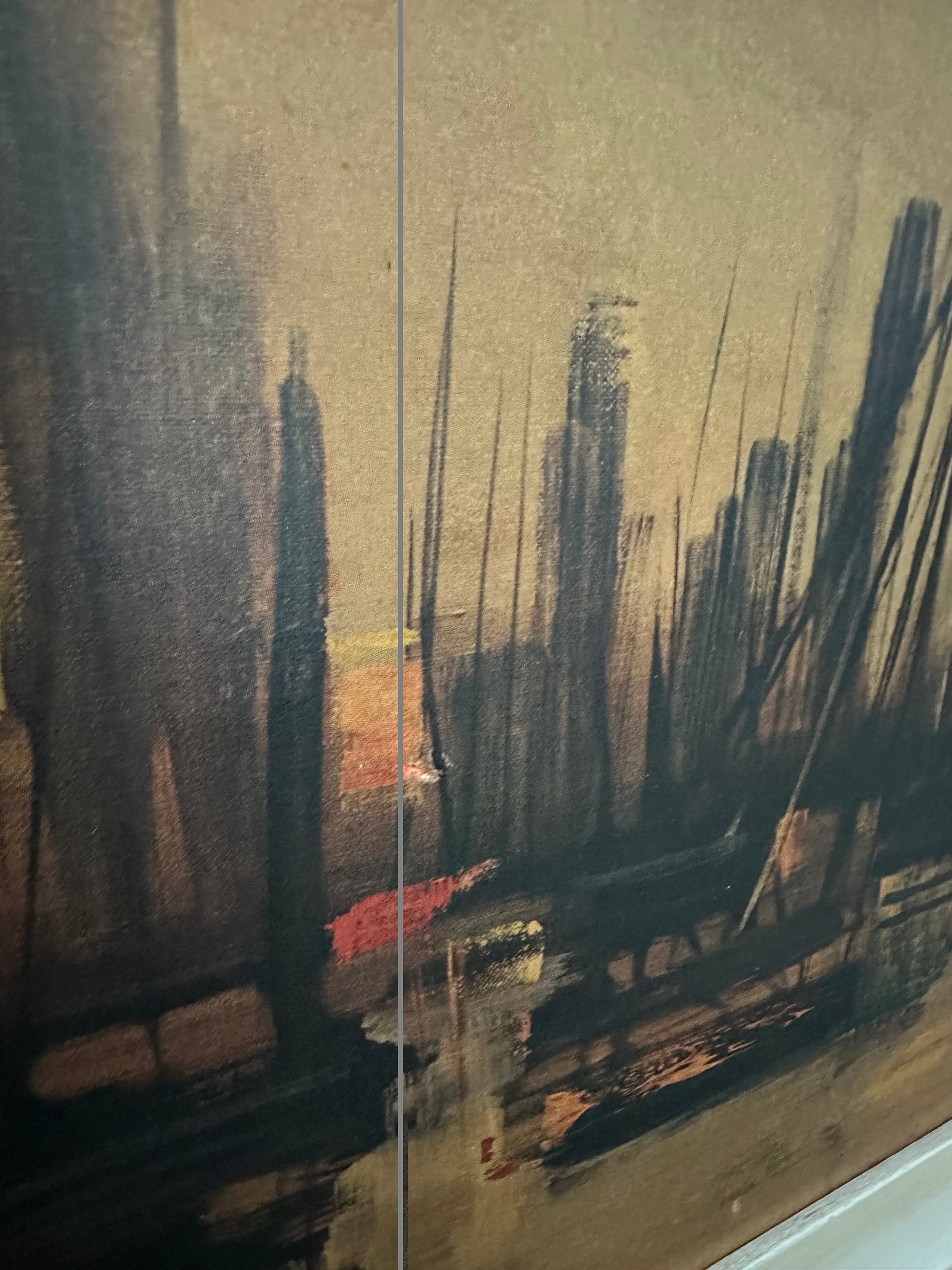 Vintage Ozz Franca Print Waterfront Painting Photolithograph