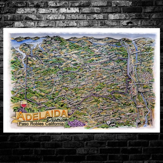 Poster Print 24x36 Adelaida Wine Map Etsy