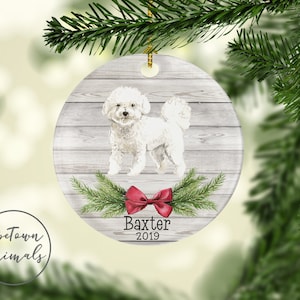 Bichon Frise Christmas Ornament Personalized Dog Memorial Gift Bichon Frise Christmas Ornament Personalized Dog Memorial Gift