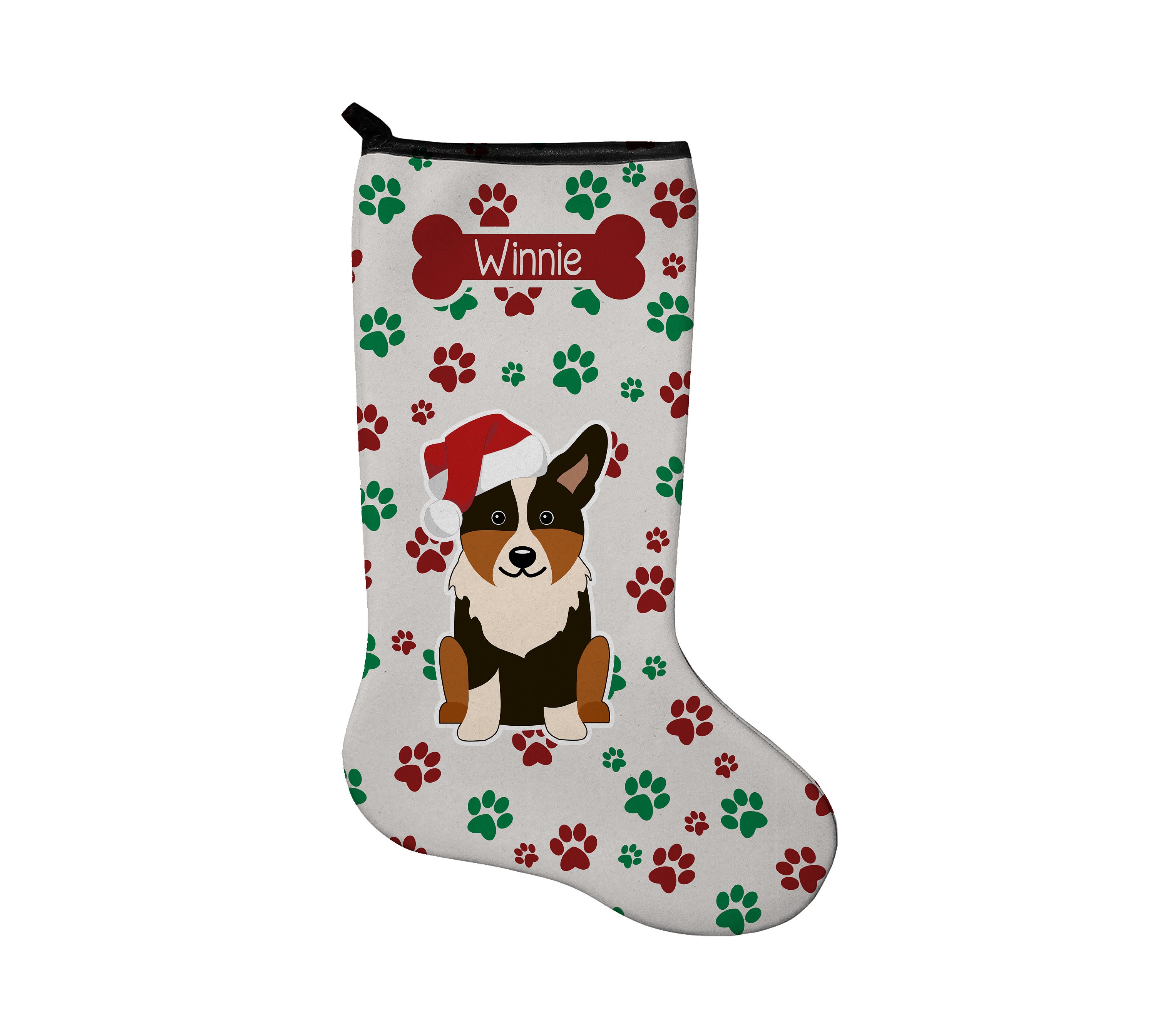 Corgi Tri Color Dog Personalized Stocking dog gift stocking | Etsy