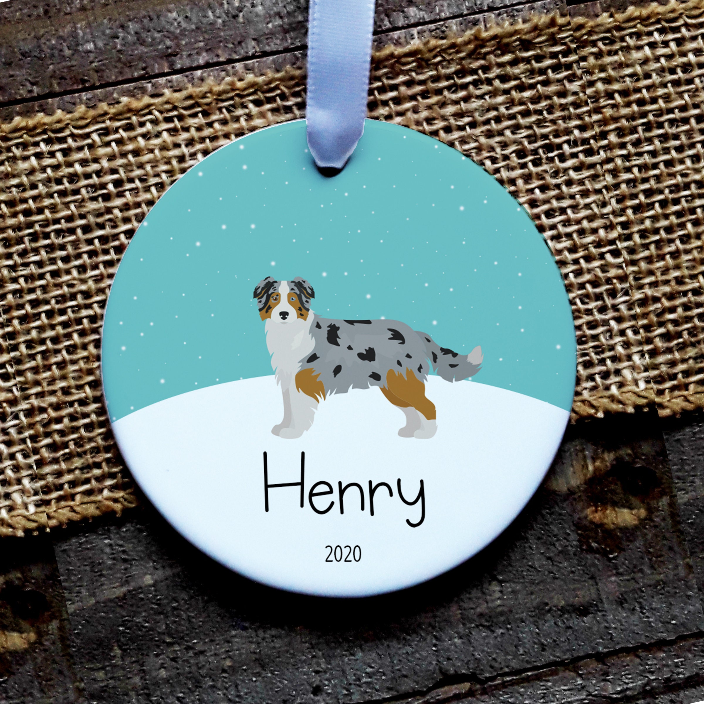 Australian Shepherd Dog Ornament Personalized Dog Christmas Etsy