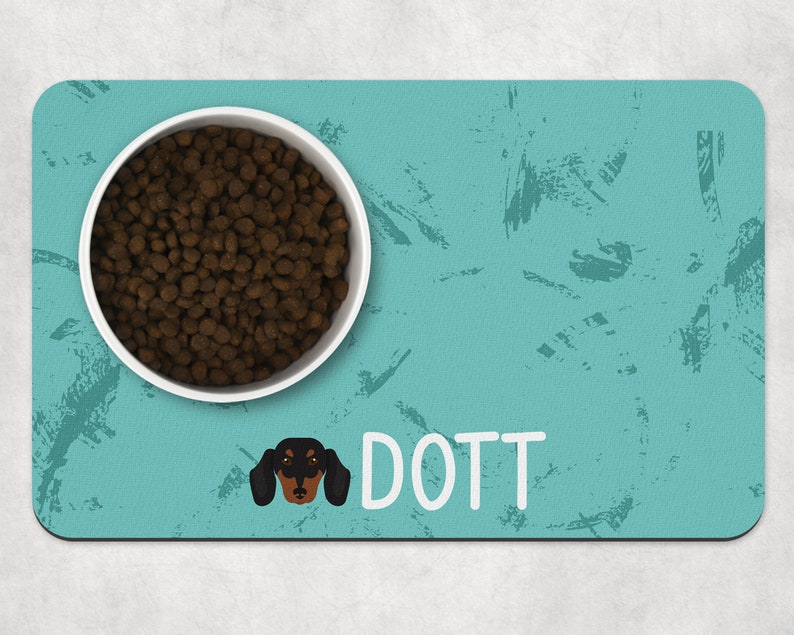 Personalized Dog Placement Pet Bowl Mat Custom name Food Mat Dachshund Dog Food Mat Puppy Feeding Mat Pet Mat
