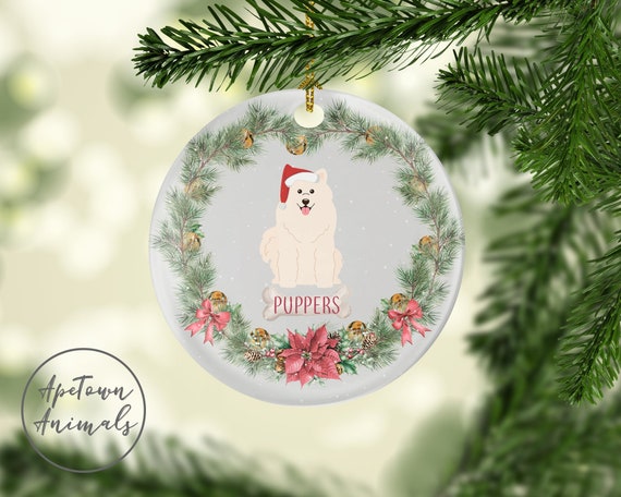 samoyed christmas ornament