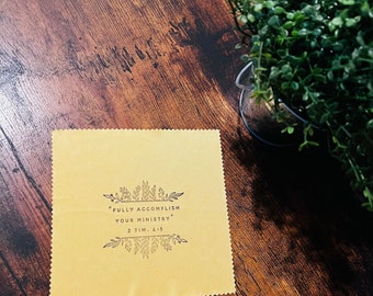 JW Microfiber Cloths for Pioneers/ JW pioneer gifts/ Leaf Scripture Stamp/ English or Spanish