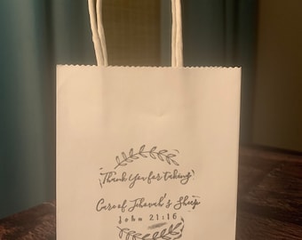 JW Elder Small Gift Bags/ Thank You Kraft Bags/ Gift Bags with Scripture/ English or Spanish