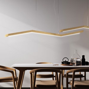 pendant lamp wood hanging lamp lightning handmade dining table lamp THUNDER solid wood handcrafted lamp