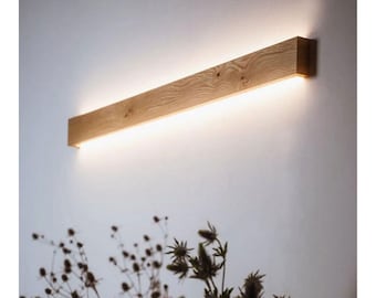 minimalist wooden linear wall lamp ambient light SLIMPEACE Moder Rustic high quality handcrafted