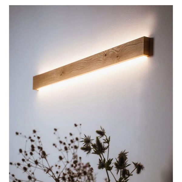 minimalist wooden linear wall lamp ambient light SLIMPEACE Moder Rustic high quality handcrafted