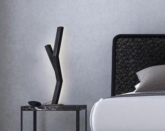 table wood lamp exclusive lamp TORCHEE fiberglass stand black finish high-end quality handcrafted