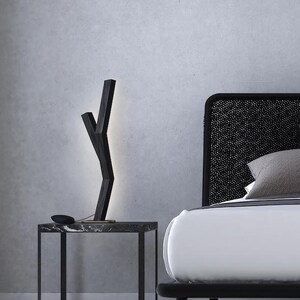 table wood lamp exclusive lamp TORCHEE fiberglass stand black finish high-end quality handcrafted