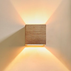 Wandleuchte exklusive Holz hochwertige handgefertigte Wohnkultur Leuchter Lampe QUBIQ